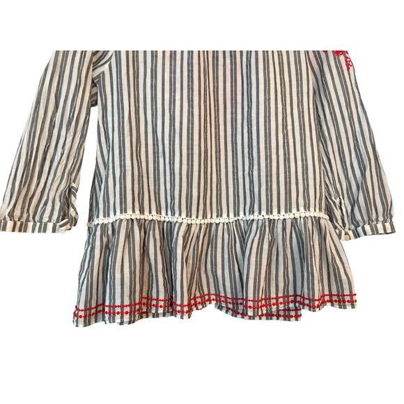 Kate Spade Broome Street Boho Blouse Red Embroidered Peasant M Cotton Festival - Picture 5 of 12